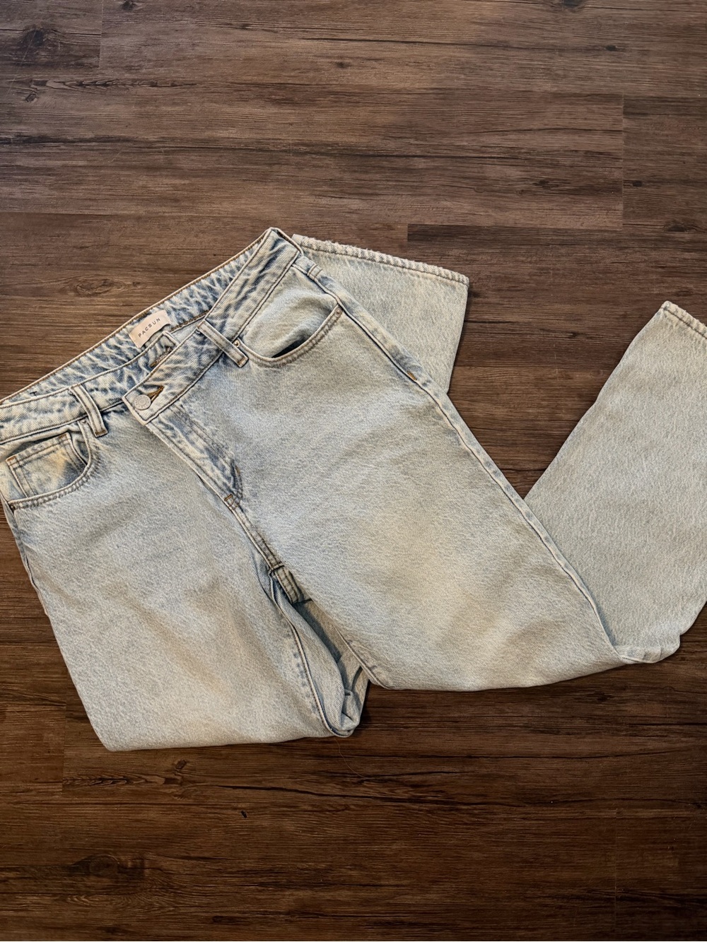PacSun Light Blue Mid-Rise Straight Jeans